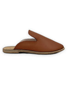 Close-up calf leather - Dark Brown Pointed Toe Mules Detail | Bespoky