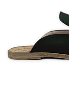Side view Dark Green Pointed Toe Mules - Calf Leather Zero Drop | Bespoky