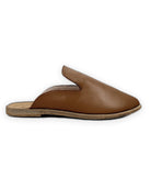 Side view Dark Tan Pointed Toe Mules - Calf Leather Zero Drop | Bespoky
