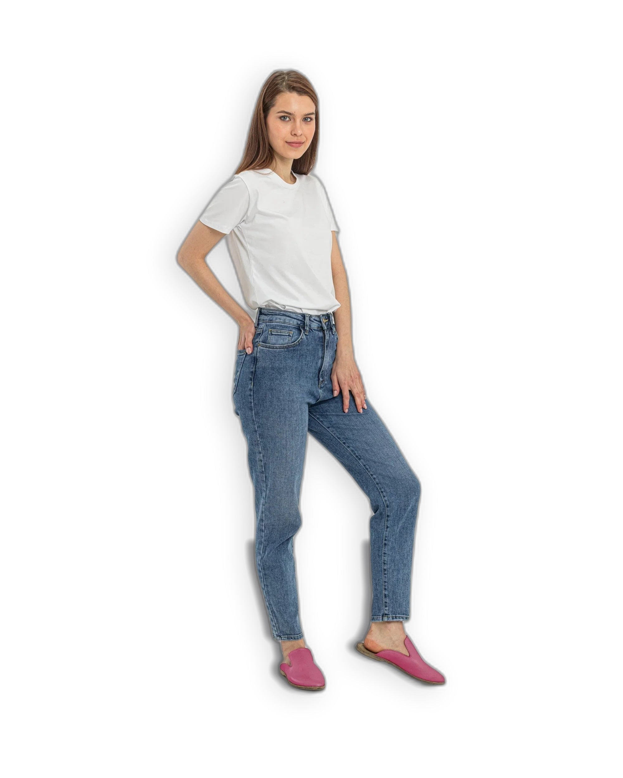 Pair Fuchsia Pointed Toe Mules - Barefoot Wide Toe Calf Leather | Bespoky