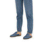 Back view Jean Blue Pointed Toe Mules - Calf Leather Handcrafted | Bespoky