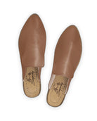 Side view Tan Pointed Toe Mules - Calf Leather Zero Drop | Bespoky