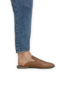 Pair Tan Pointed Toe Mules - Barefoot Wide Toe Calf Leather | Bespoky