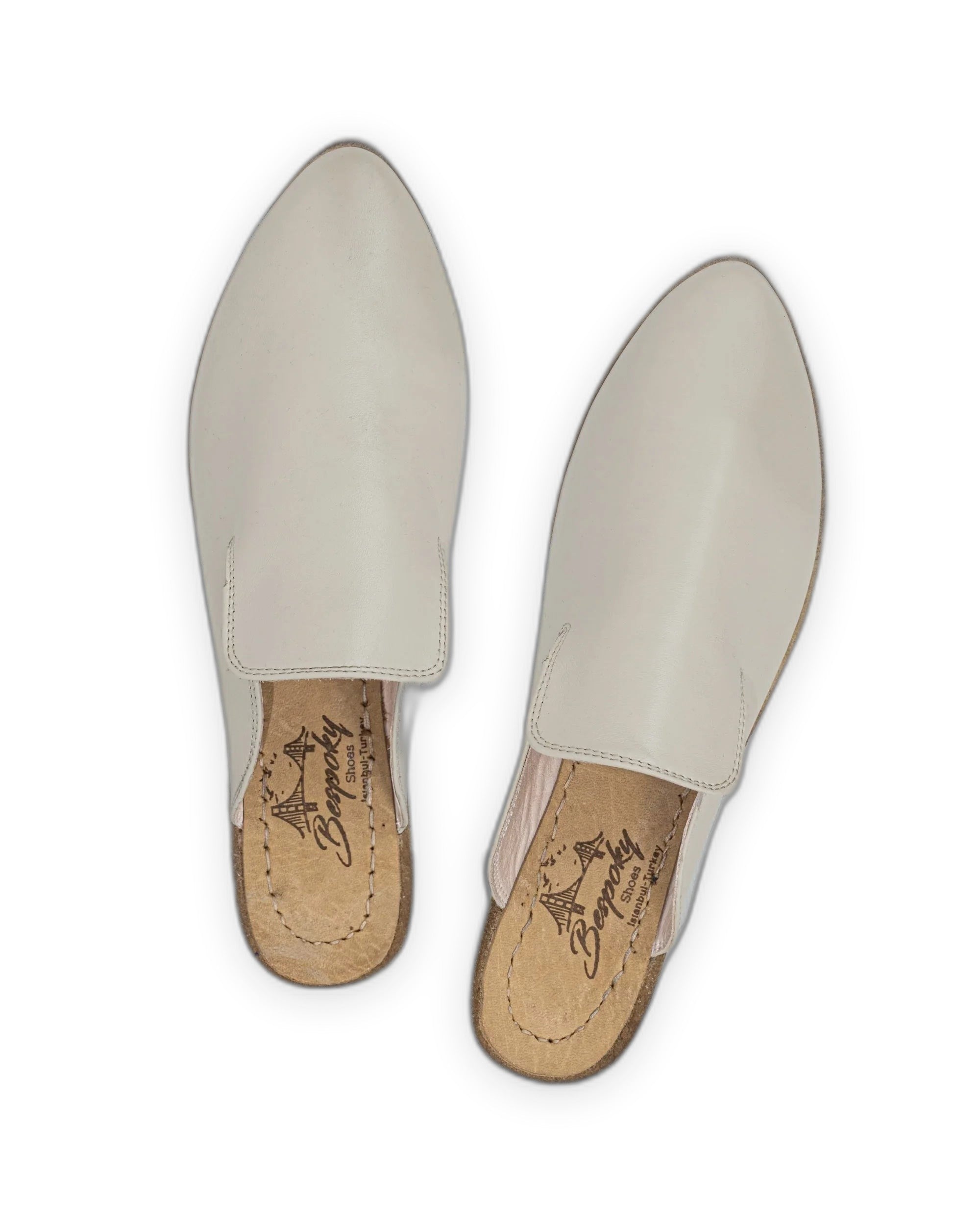 Sole detail Lucas Beige Pointed Toe Mules - Zero Drop Calf Leather | Bespoky
