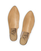 Side view Melon Yellow Pointed Toe Mules - Calf Leather Zero Drop | Bespoky