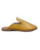 Side view Mustard Pointed Toe Mules - Calf Leather Zero Drop | Bespoky