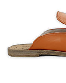 Side view Orange Pointed Toe Mules - Calf Leather Zero Drop | Bespoky