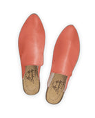 Side view Pomegranate Pointed Toe Mules - Calf Leather Zero Drop | Bespoky