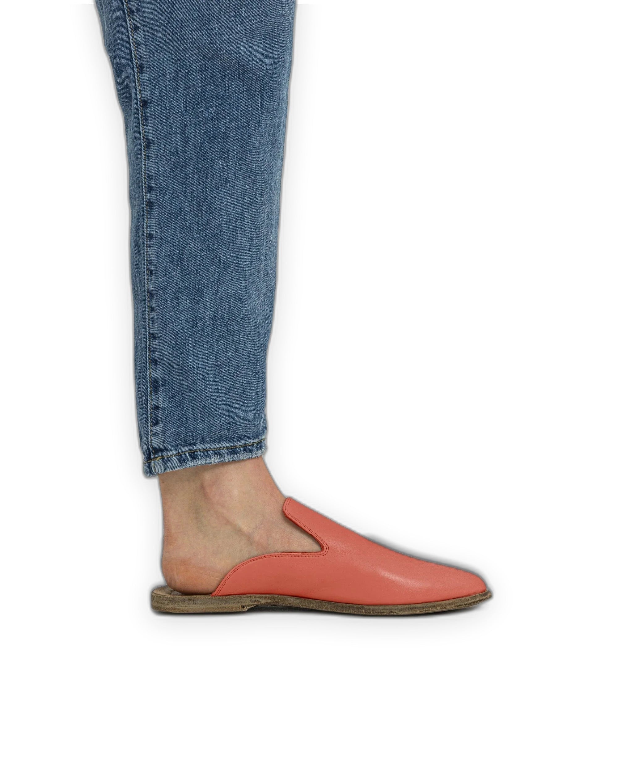 Pair Pomegranate Pointed Toe Mules - Barefoot Wide Toe Calf Leather | Bespoky