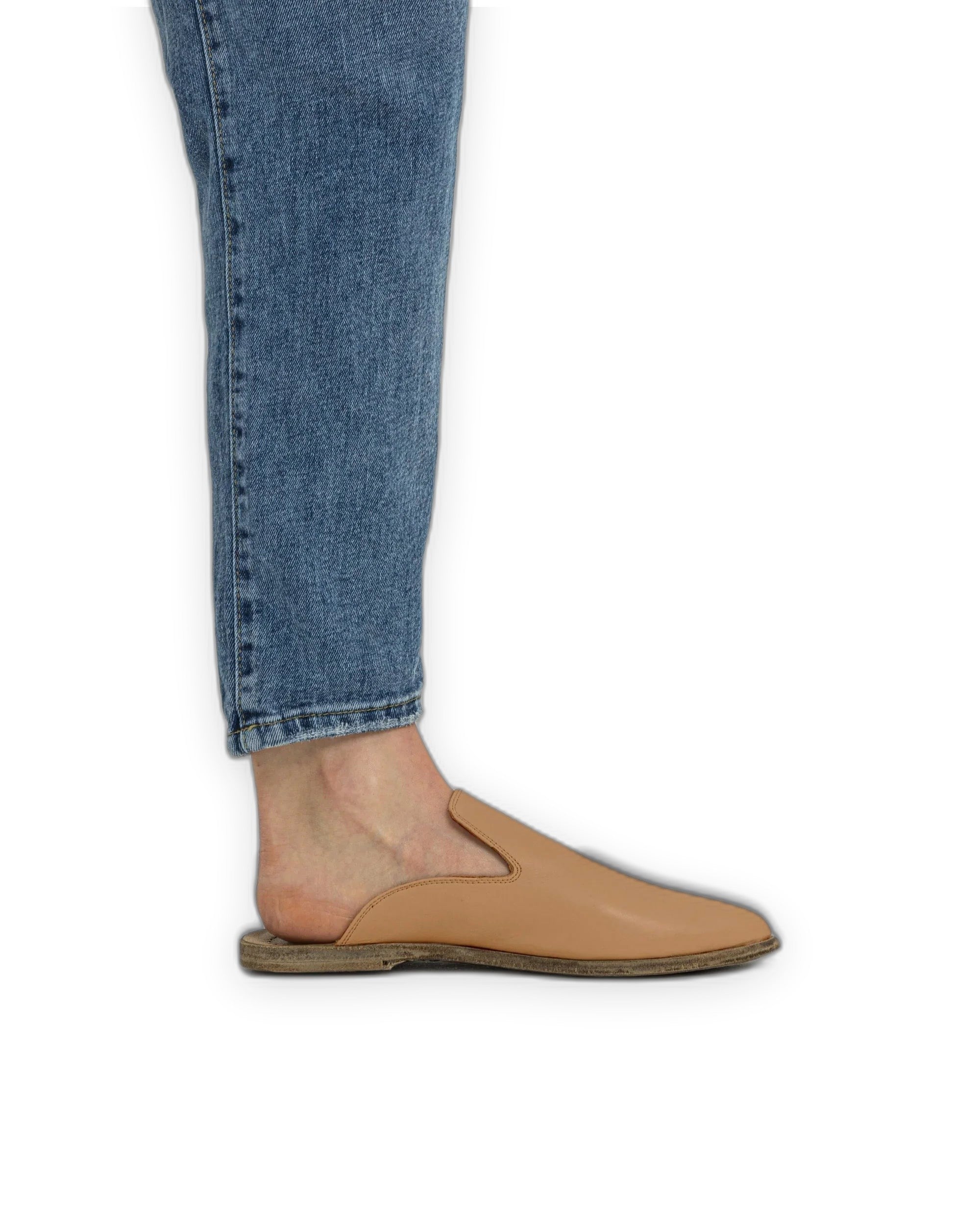 Top view Undyed Pointed Toe Mules - Handcrafted Calf Leather | Bespoky