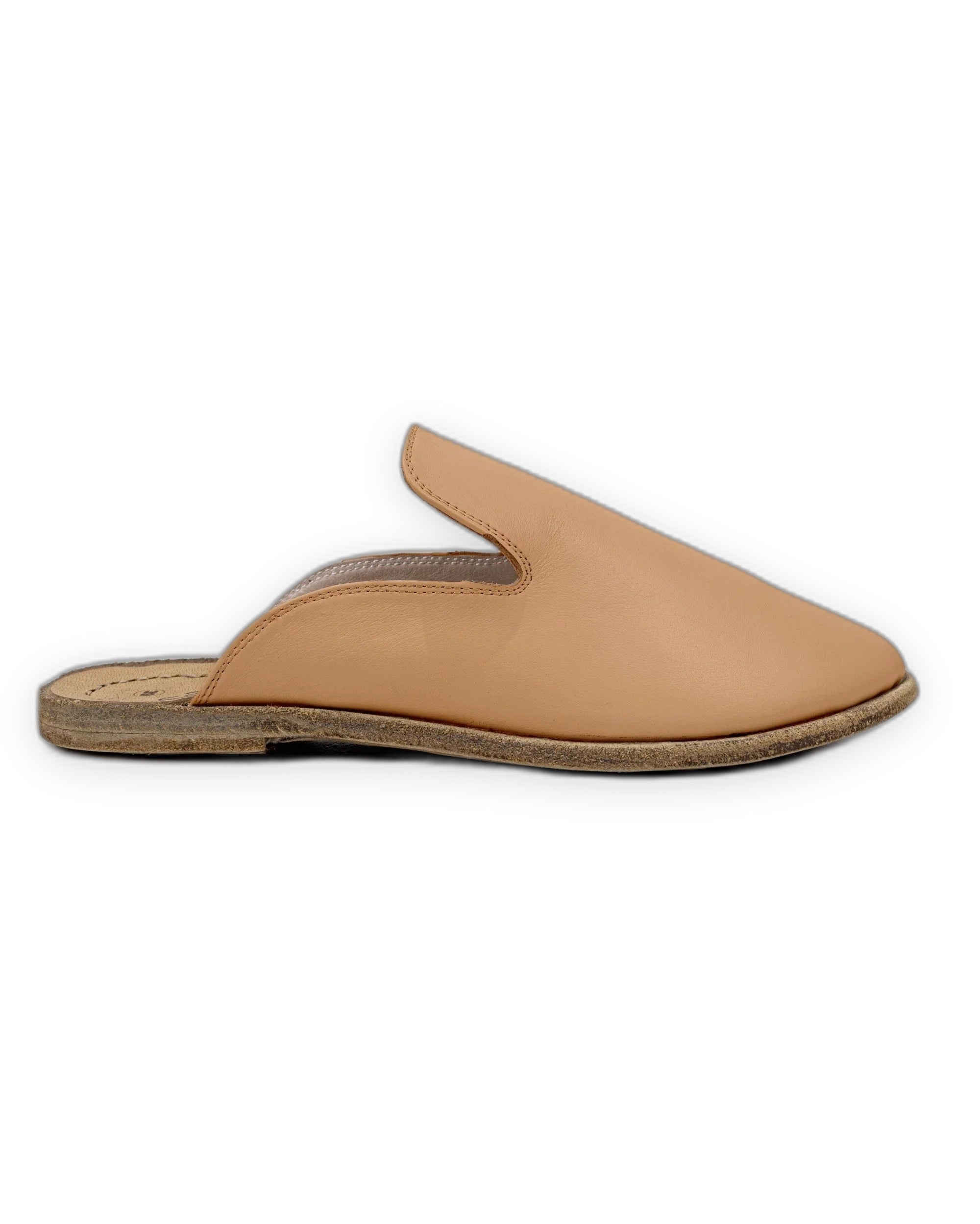 Back view Undyed Pointed Toe Mules - Calf Leather Handcrafted | Bespoky