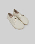 Women's Lucas Beige Oxford Shoes - Handcrafted Calf Leather Wide Toe Box | Bespoky