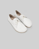 Women's White Oxford Shoes - Handcrafted Calf Leather Wide Toe Box | Bespoky