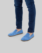 Zijaanzicht Blauwe Barefoot Schoenen - Kalf Leer Zero Drop | Bespoky