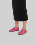 Top view Fuchsia Barefoot Shoes - Handcrafted Calf Leather | Bespoky