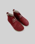 Men's Burgundy Suede Ankle Boots - Handcrafted Calf Leather Wide Toe Box | Bespoky