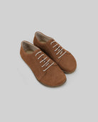 Men's Tan Nubuck Barefoot Sneaker - Handcrafted Calf Leather Wide Toe Box | Bespoky