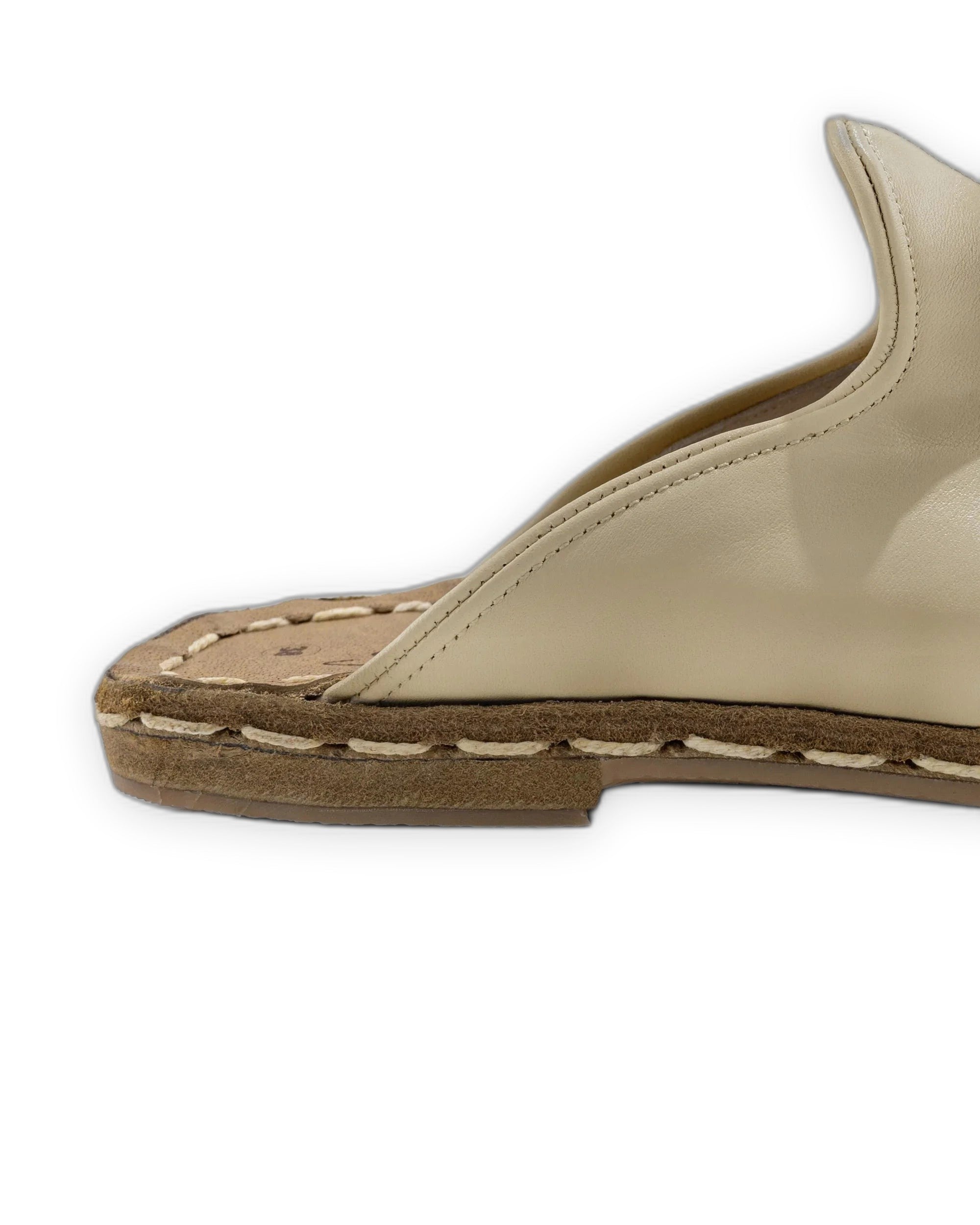 Detail Beige Slippers - Handcrafted Calf Leather Turkey | Bespoky