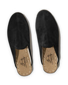 Side view Black Suede Slippers - Calf Leather Zero Drop | Bespoky