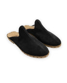 Men's Black Suede Slippers - Handcrafted Calf Leather Wide Toe Box | Bespoky