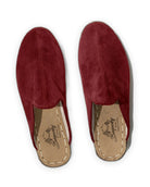 Side view Burgundy Suede Slippers - Calf Leather Zero Drop | Bespoky