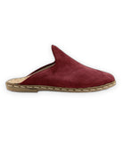 Top view Burgundy Suede Slippers - Handcrafted Calf Leather | Bespoky