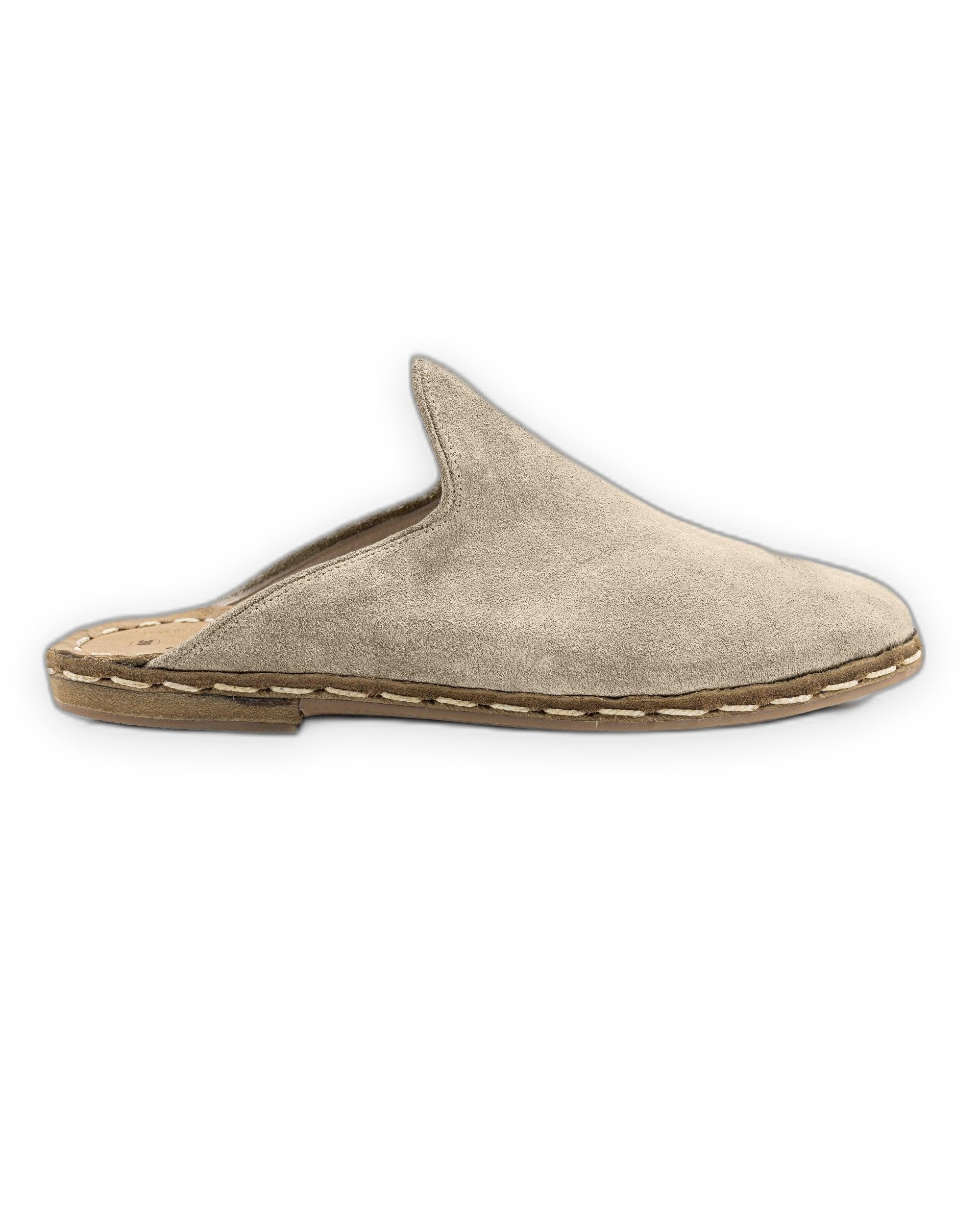 Top view Cream Suede Slippers - Handcrafted Calf Leather | Bespoky