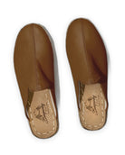 Side view Dark Tan Slippers - Calf Leather Zero Drop | Bespoky