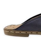 Detail Navy Blue Nubuck Slippers - Handcrafted Calf Leather Turkey | Bespoky