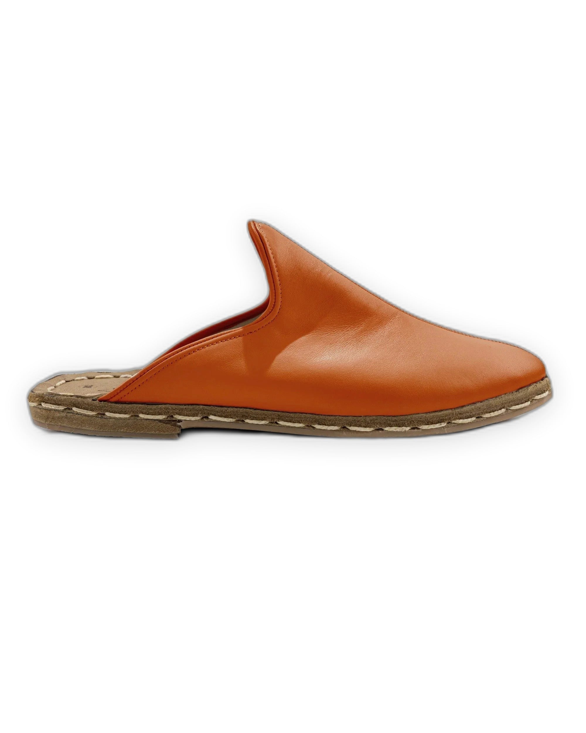 Side view Orange Slippers - Calf Leather Zero Drop | Bespoky