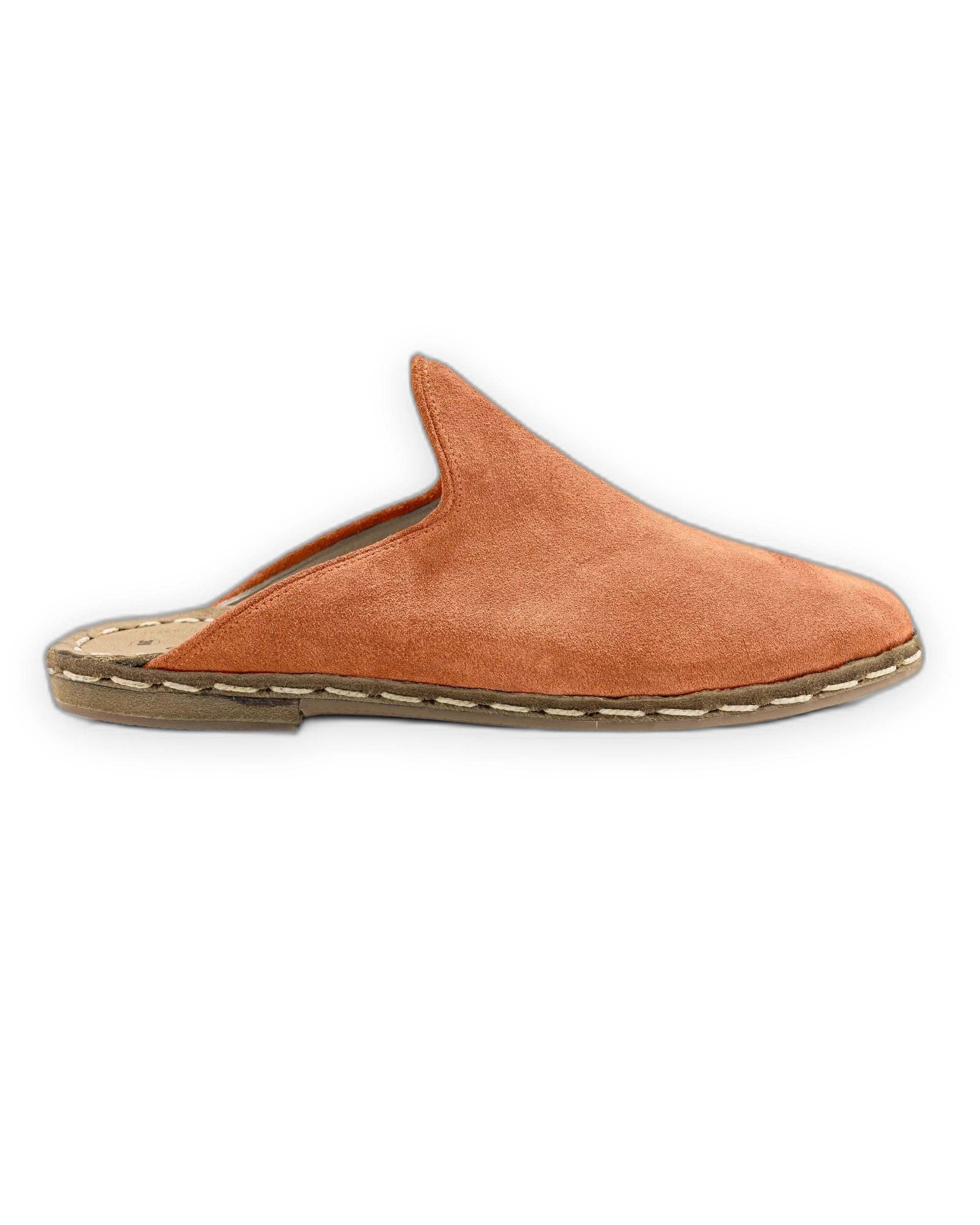 Top view Orange Suede Slippers - Handcrafted Calf Leather | Bespoky