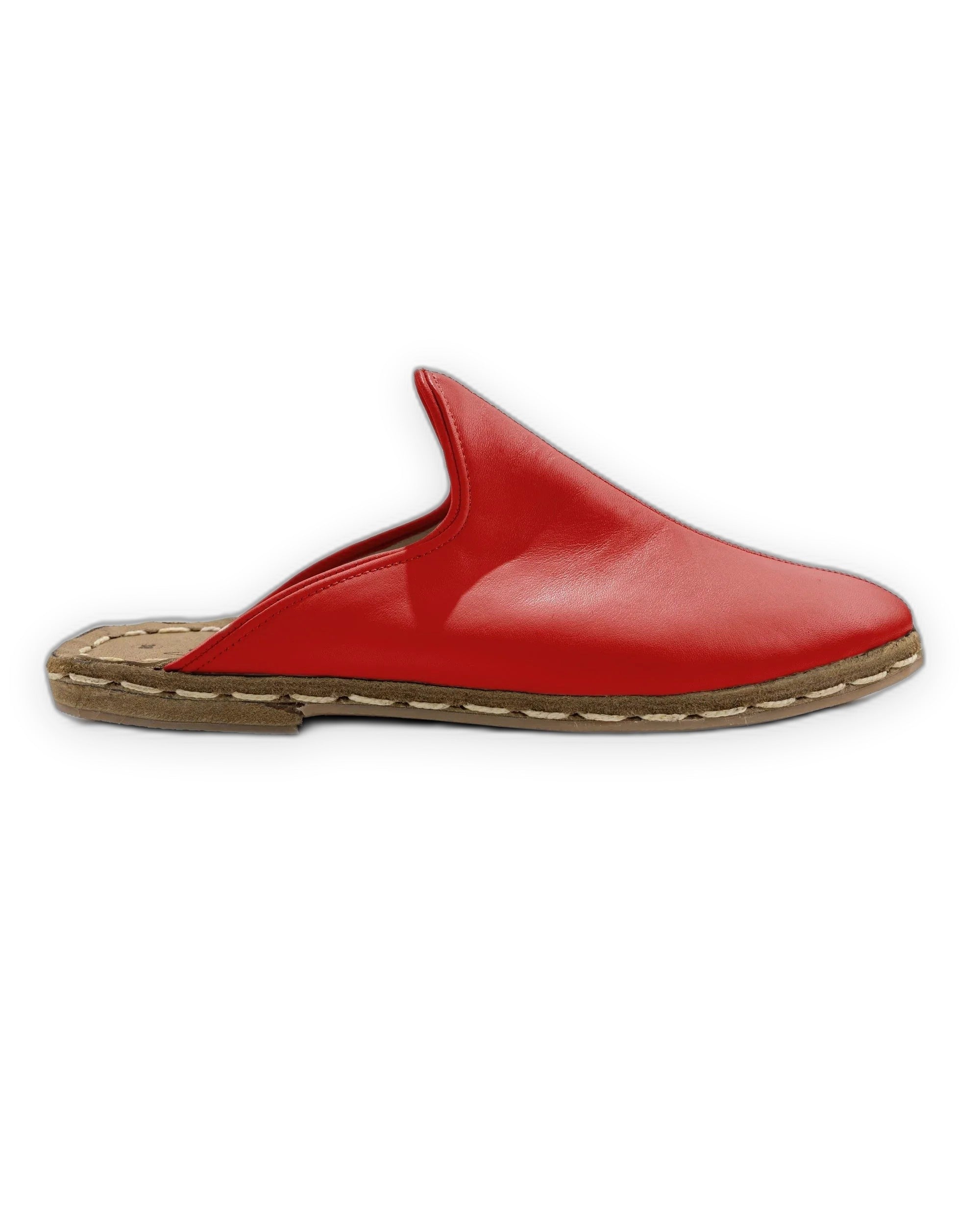 Side view Red Slippers - Calf Leather Zero Drop | Bespoky
