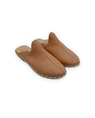 Men's Tan Nubuck Slippers - Handcrafted Calf Leather Wide Toe Box | Bespoky