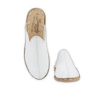 Top view White Slippers - Handcrafted Calf Leather | Bespoky