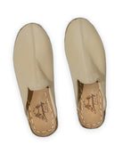 Side view Beige Slippers - Calf Leather Zero Drop | Bespoky