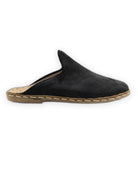Side view Black Suede Slippers - Calf Leather Zero Drop | Bespoky