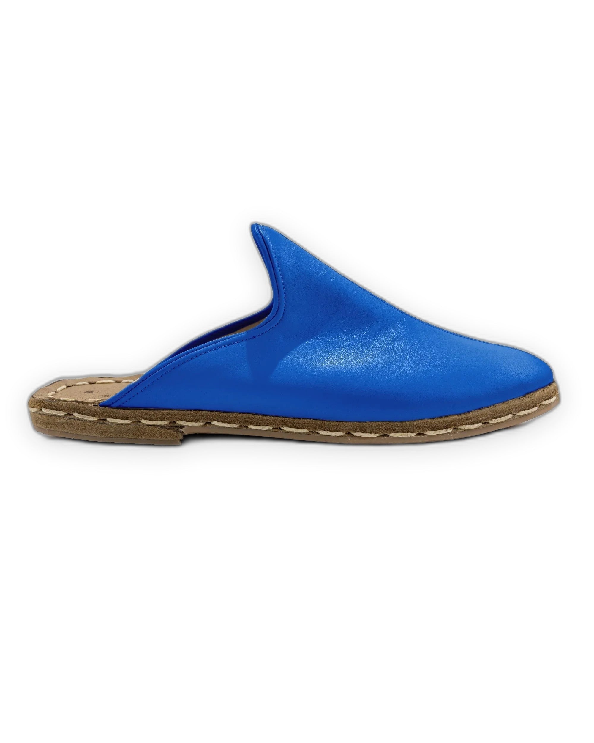 Detail Blue Slippers - Handcrafted Calf Leather Turkey | Bespoky