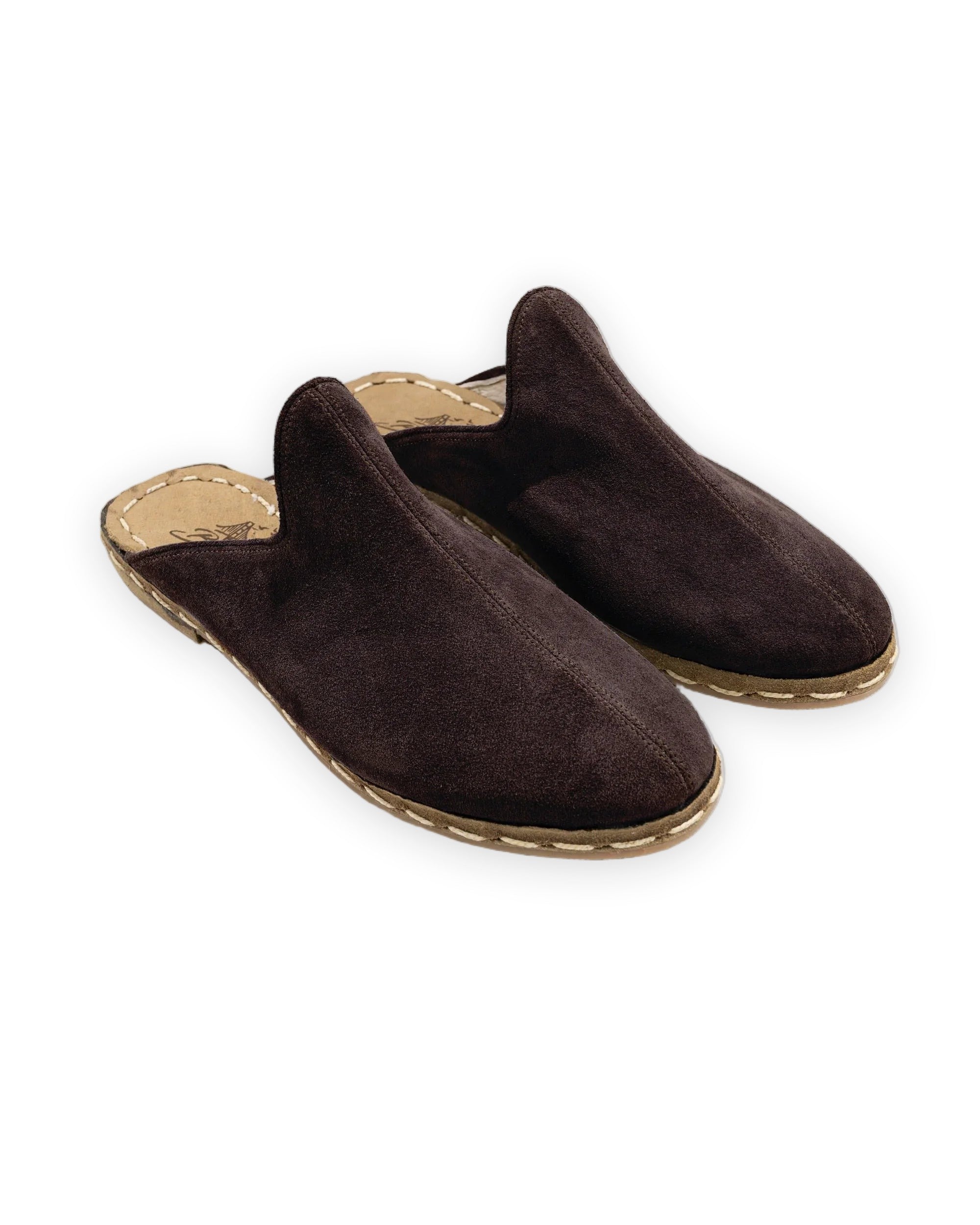Women's Brown Suede Slippers - Handcrafted Calf Leather Wide Toe Box | Bespoky