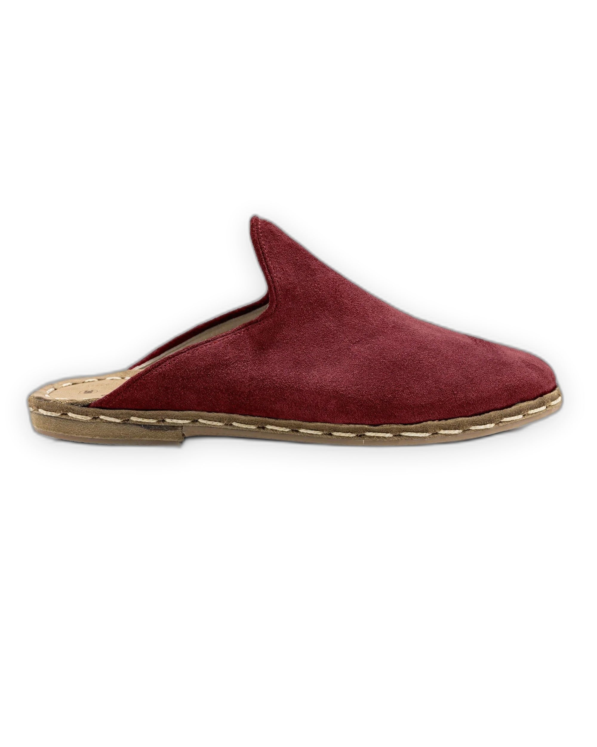 Top view Burgundy Slippers - Handcrafted Calf Leather | Bespoky