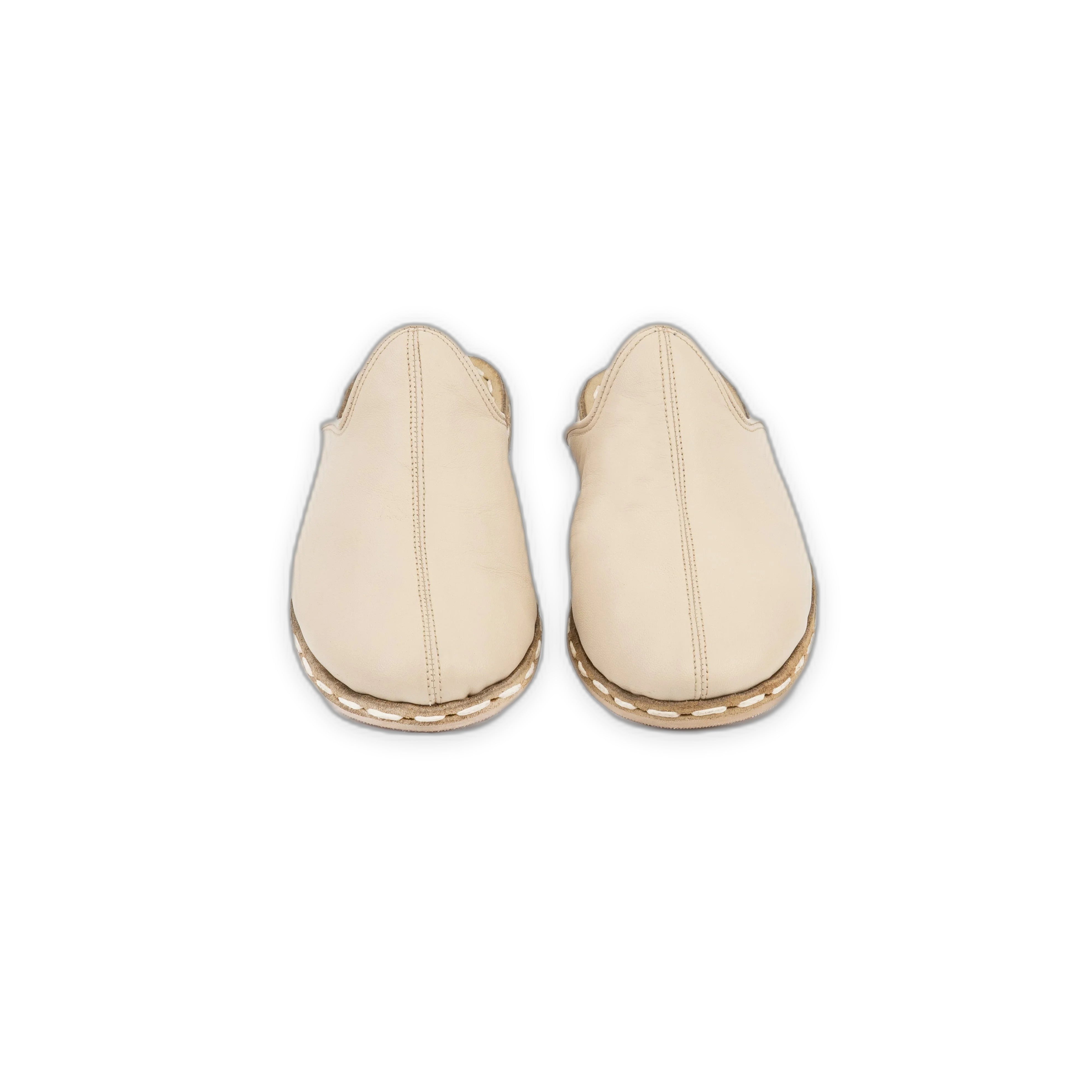 Top view Cream Slippers - Handcrafted Calf Leather | Bespoky