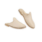 Women's Cream Slippers - Handcrafted Calf Leather Wide Toe Box | Bespoky