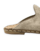 Detail Cream Suede Slippers - Handcrafted Calf Leather Turkey | Bespoky
