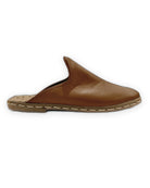 Top view Dark Tan Slippers - Handcrafted Calf Leather | Bespoky
