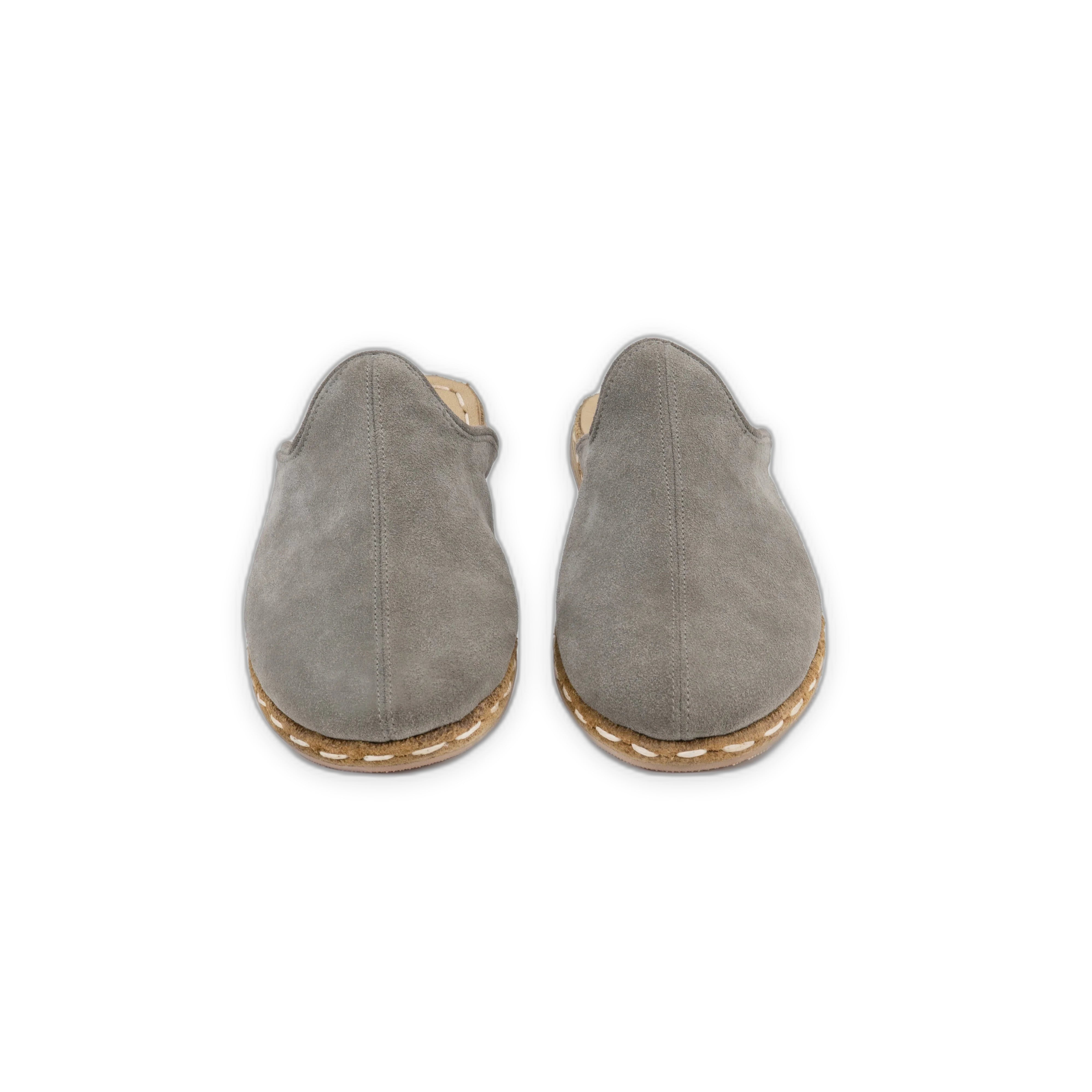 Top view Grey Slippers - Handcrafted Calf Leather | Bespoky