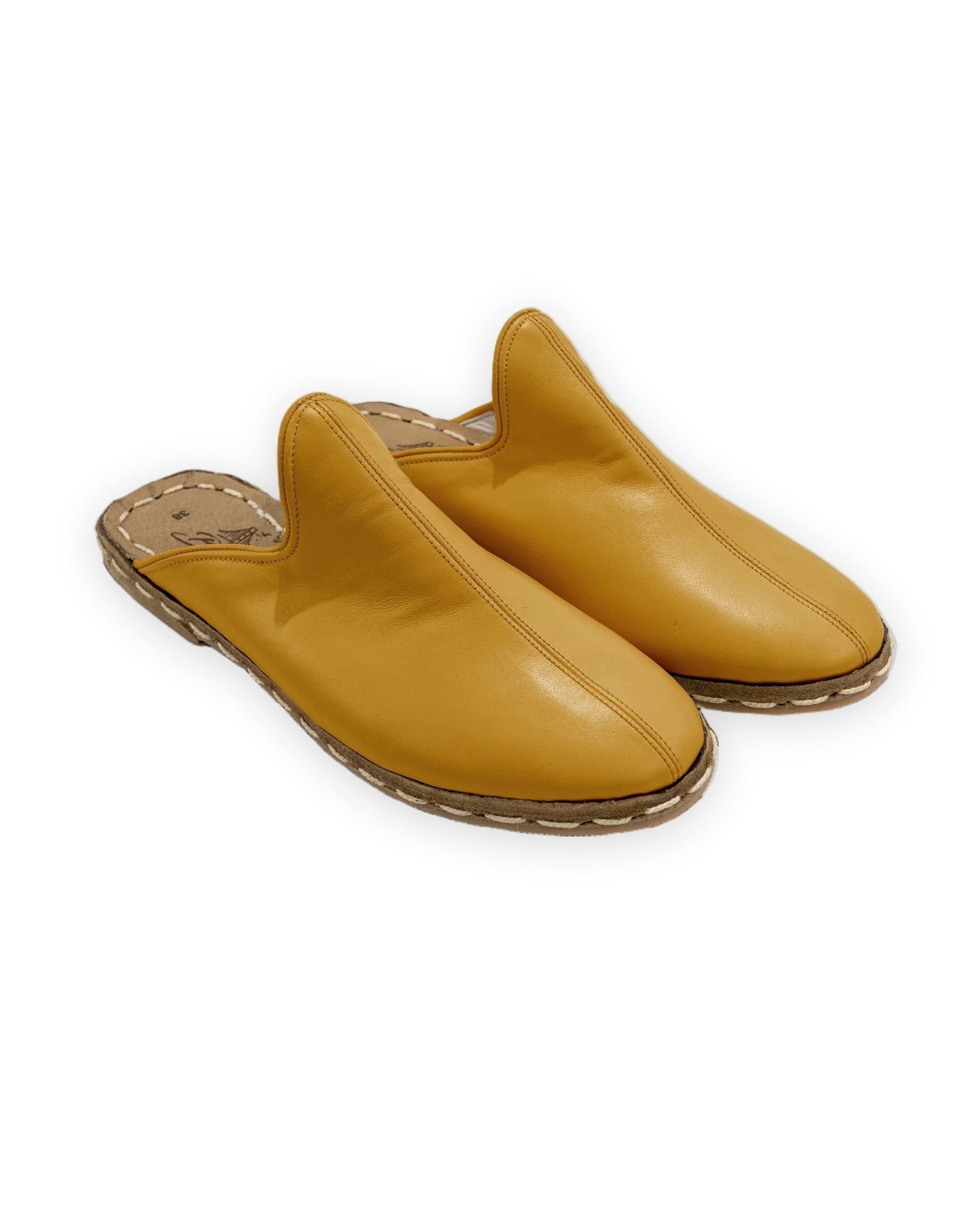 Women's Mustard Slippers - Handcrafted Calf Leather Wide Toe Box | Bespoky