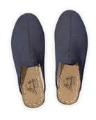 Side view Navy Blue Slippers - Calf Leather Zero Drop | Bespoky