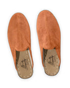 Side view Orange Suede Slippers - Calf Leather Zero Drop | Bespoky
