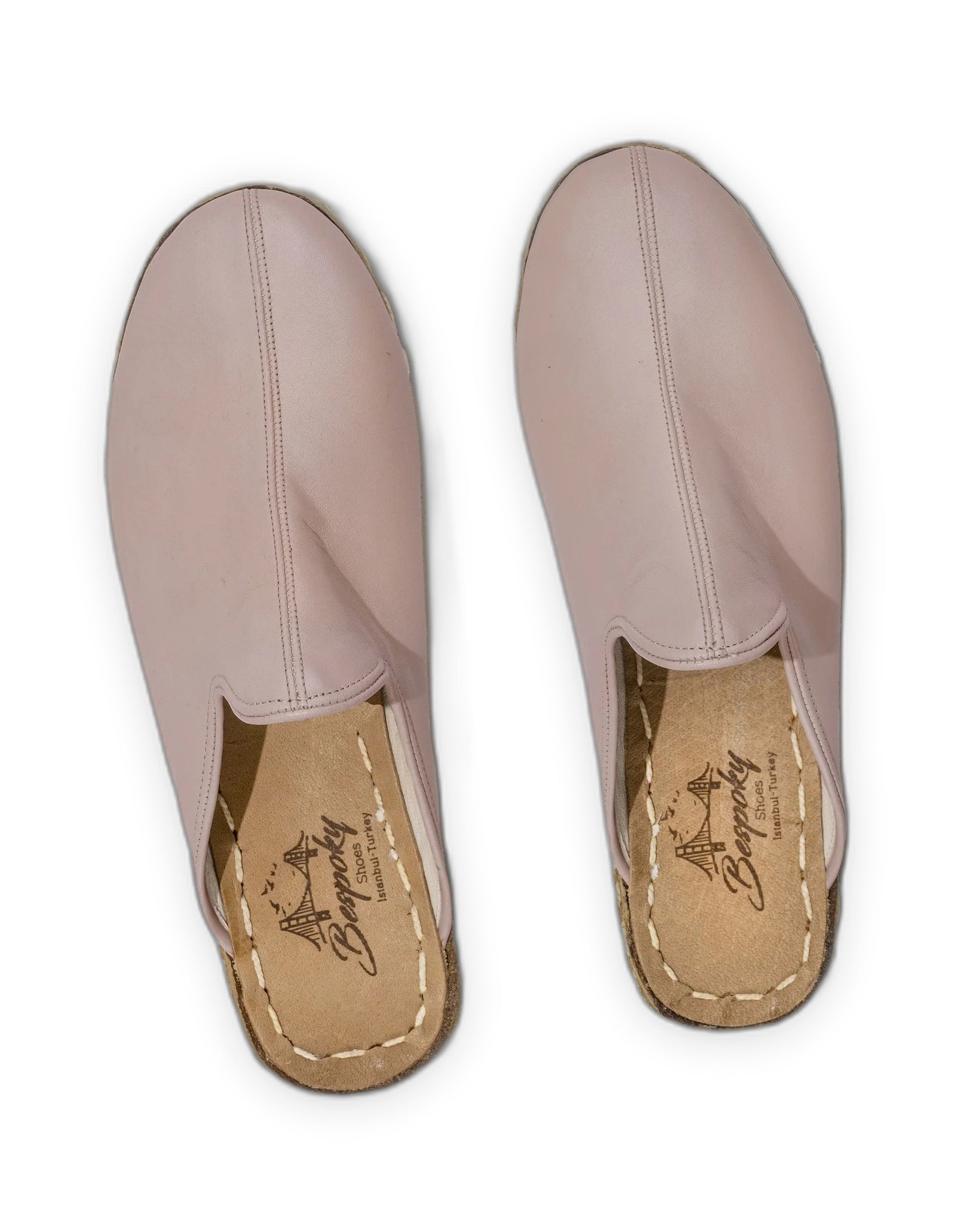 Side view Pink Slippers - Calf Leather Zero Drop | Bespoky