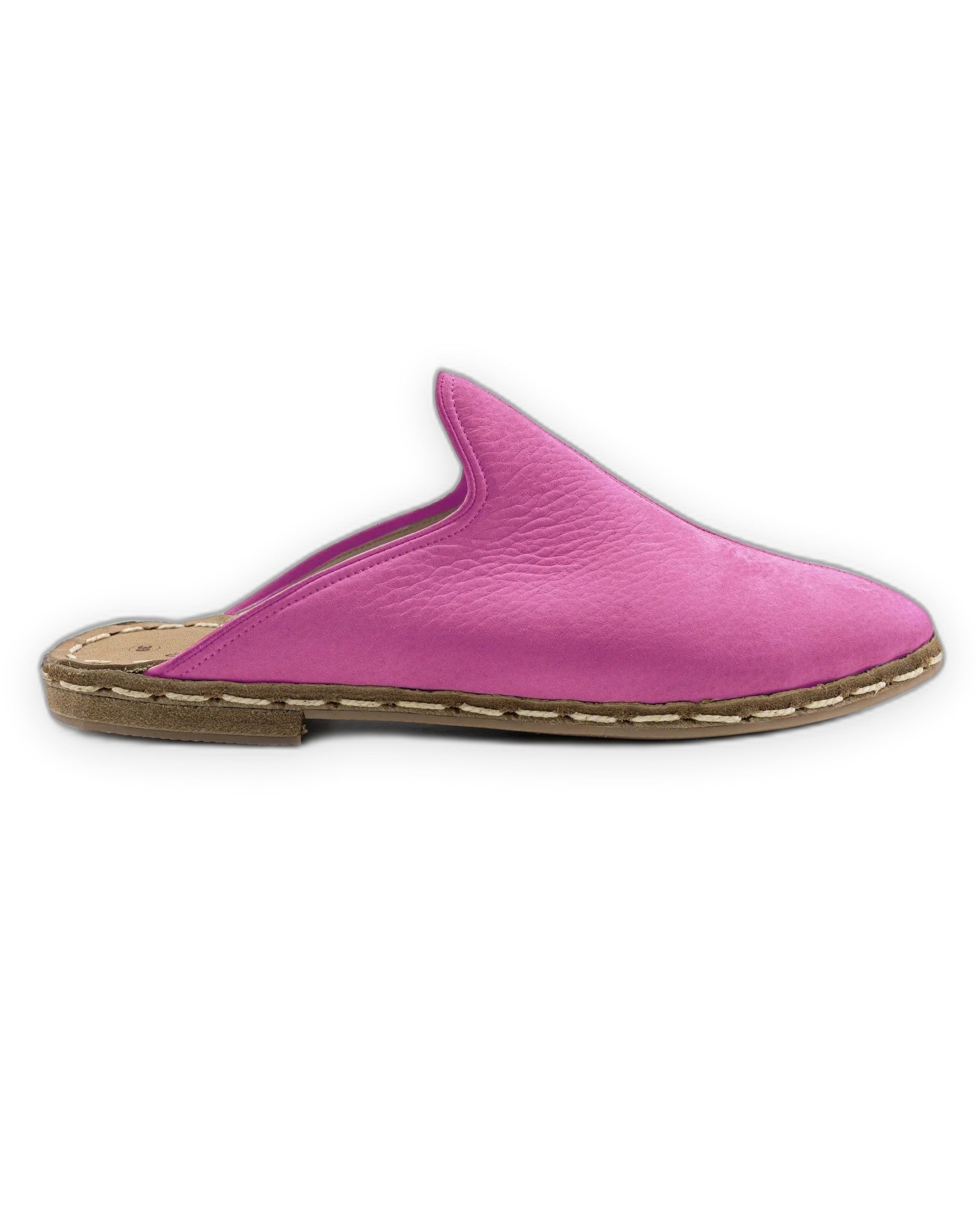Side view Pink Nubuck Slippers - Calf Leather Zero Drop | Bespoky