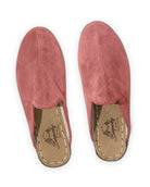 Side view Pink Suede Slippers - Calf Leather Zero Drop | Bespoky